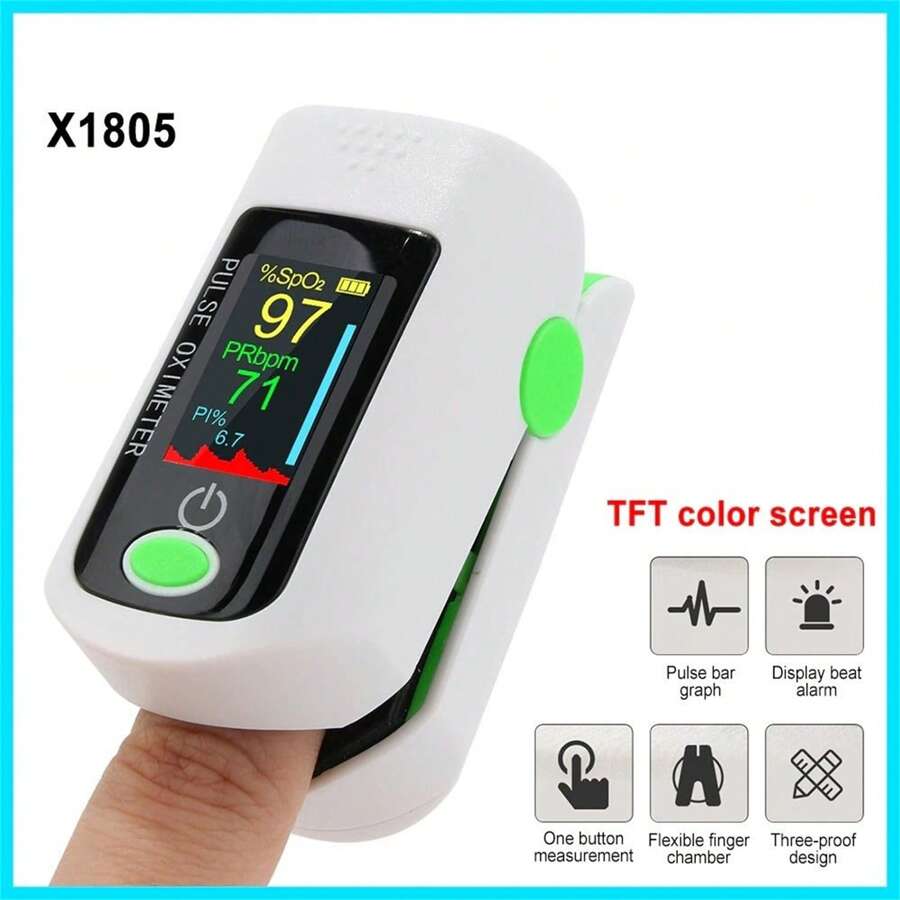 Fingertip Pulse Oximeter🔥 – Portable SpO2 & O2 Monitor for Home or Sport